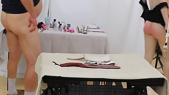 Two Bound Babes Teased And Pleasured In Bdsm Scene With Oral Sex And Facial Finale
