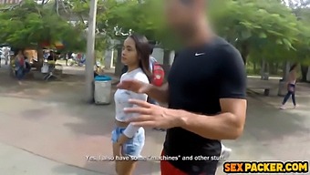 Stunning Petite Brunette Gets Her Ass Pounded While Suspended From Her Personal Trainer