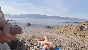 Pov Video Of A Daring Man Exposing Himself To A Nudist Milf Who Eagerly Gives Him A Deepthroat Blowjob On The Beach