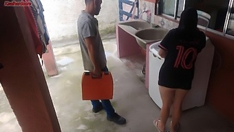 A Brazilian Housewife Offers Her Rear To A Repairman While Her Husband Is Away, In Exchange For Fixing The Washing Machine.